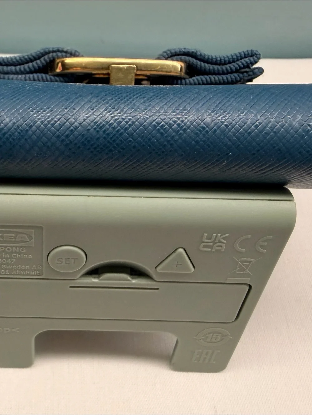 Salvatore Ferragamo Teal Leather Bow Wallet with Gold Hardware